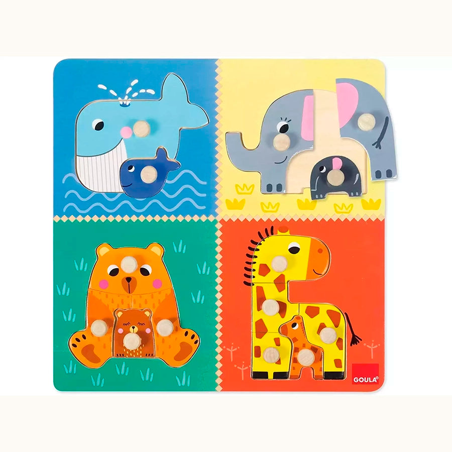 Puzzle madera 4 piezas Mamás y Bebés - Goula