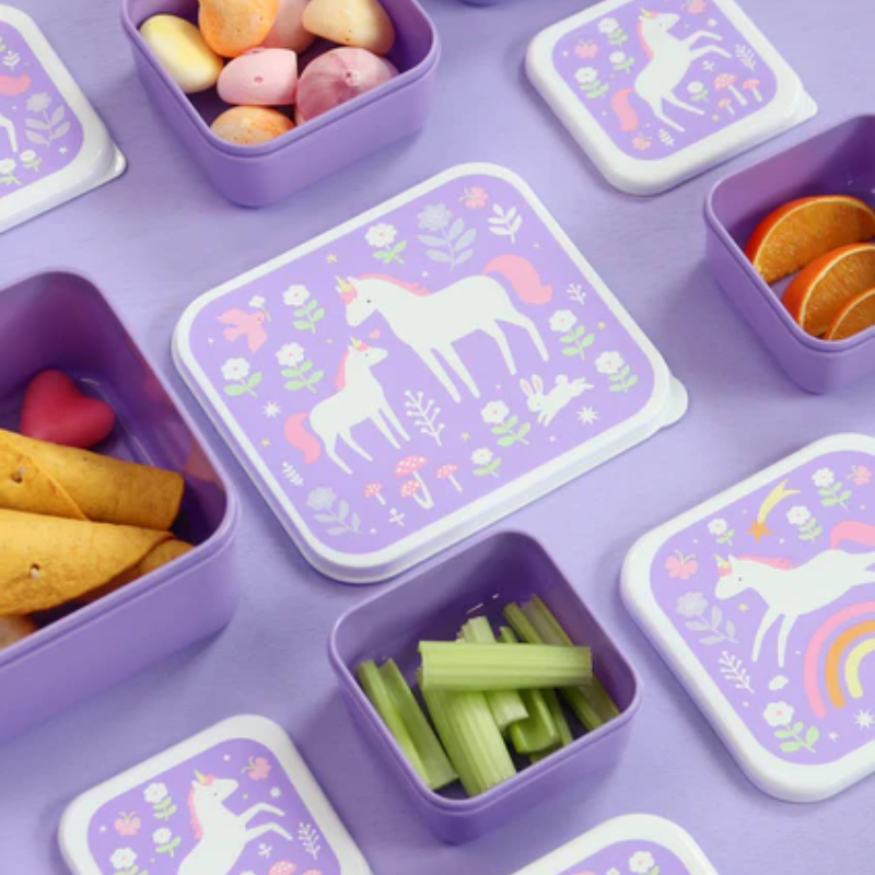Set cajas almuerzo - A Little Lovely Company Unicorn Dreams