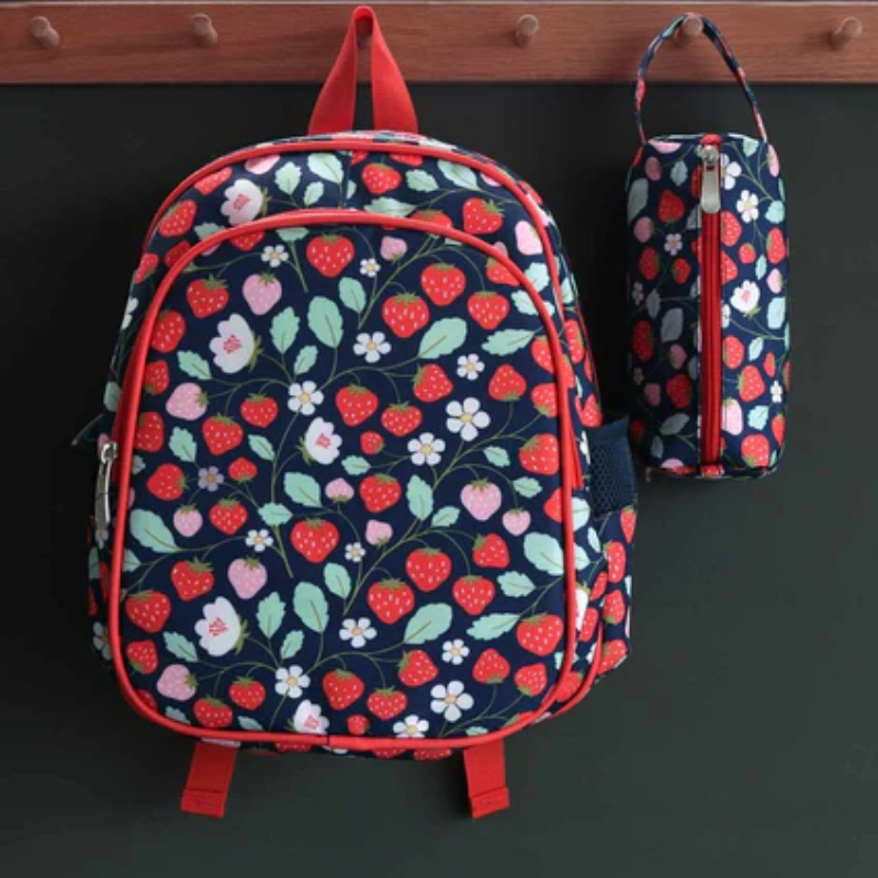 Mochila con bolsillo térmico - A Little Lovely Company Strawberries
