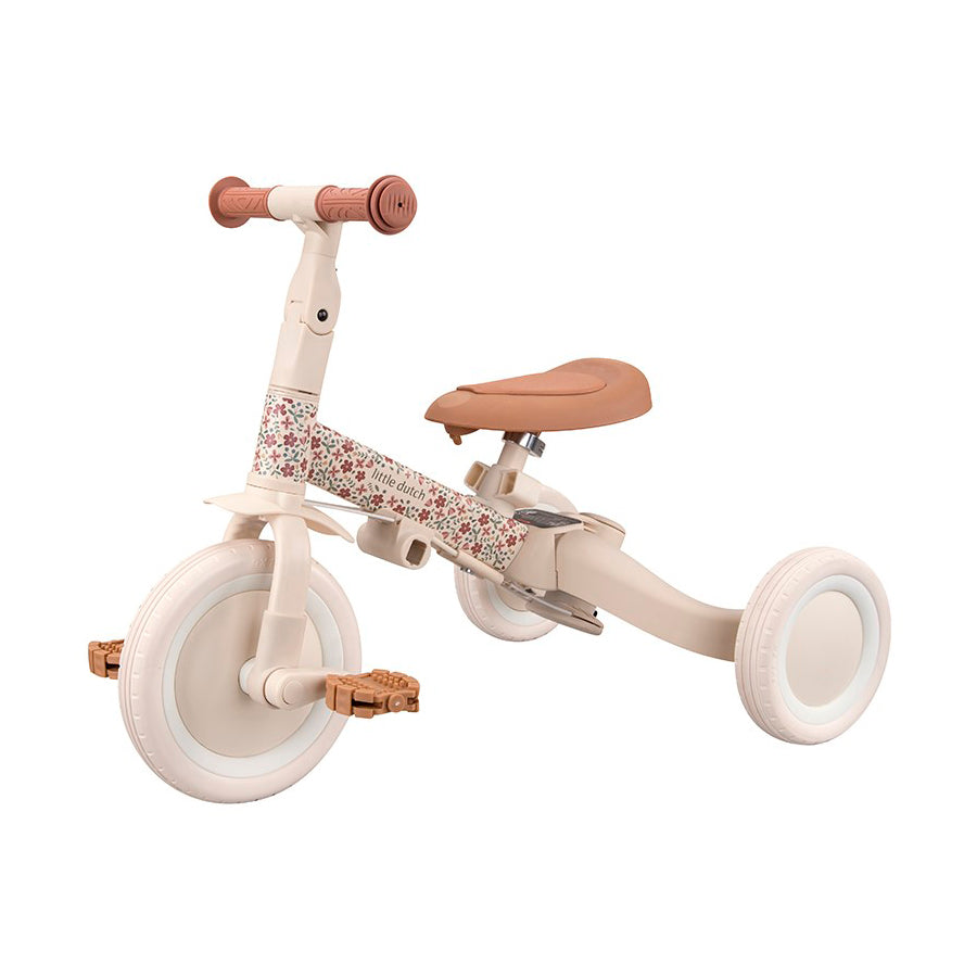 Triciclo con barra Little Dutch Blanco Flores