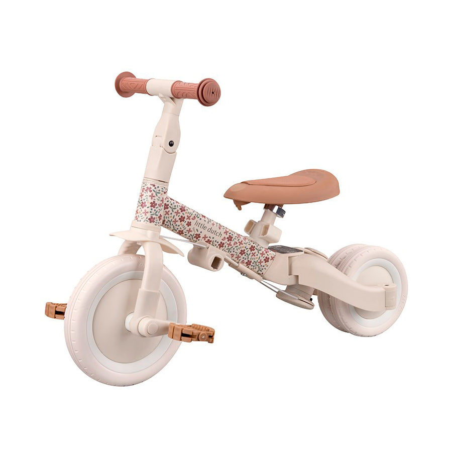 Triciclo con barra Little Dutch Blanco Flores
