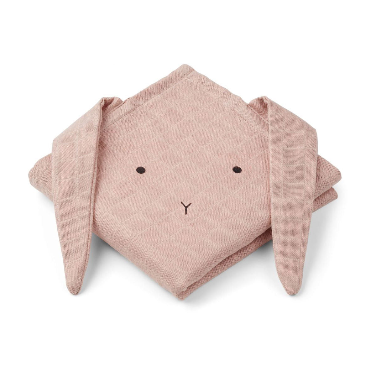 Pack 2 muselinas de algodón 65x65 Liewood Rabbit Rose