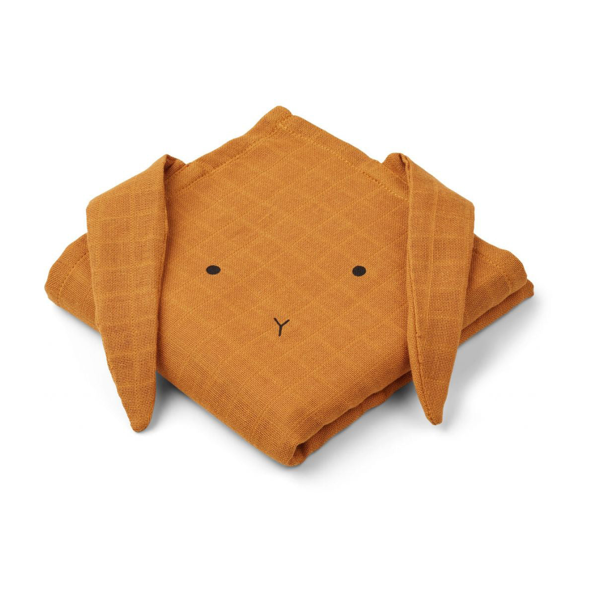 Pack 2 muselinas de algodón 65x65 Liewood Rabbit Mustard