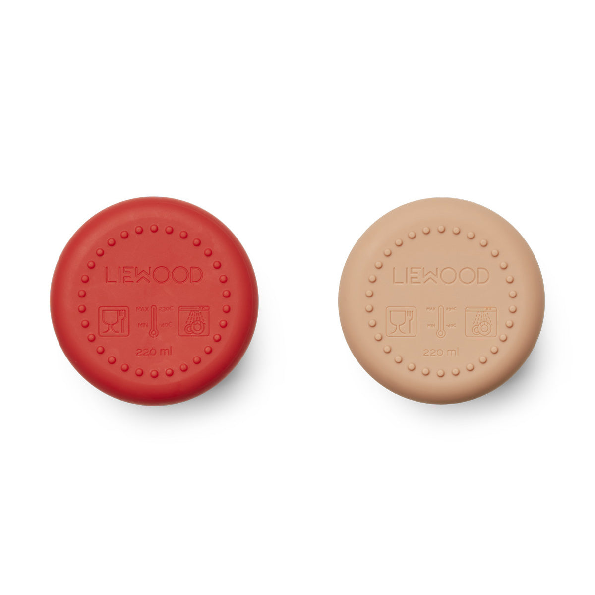 Pack 2 vasos silicona Ethan Liewood Apple Red/Tuscany Rose