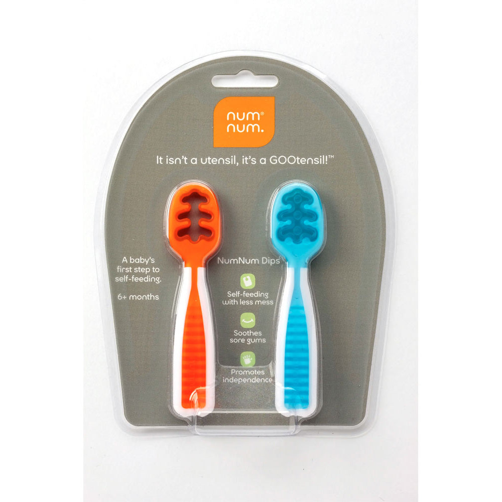 Pack 2 pre cucharas de aprendizaje Num Num Naranja Azul