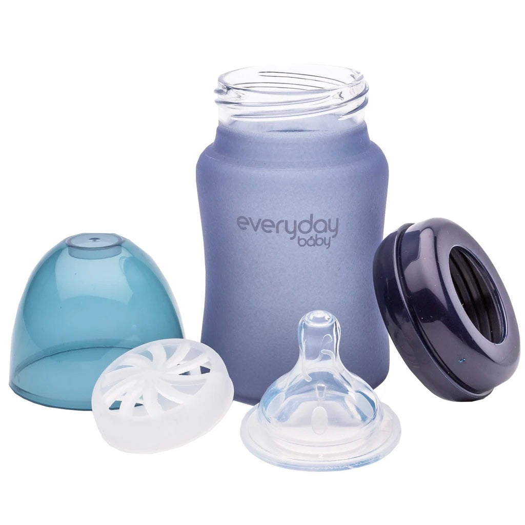 Biberón de cristal 150ml negro Everyday Baby