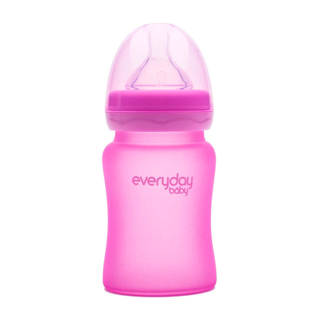 Biberón de cristal 150ml rosa Everyday Baby