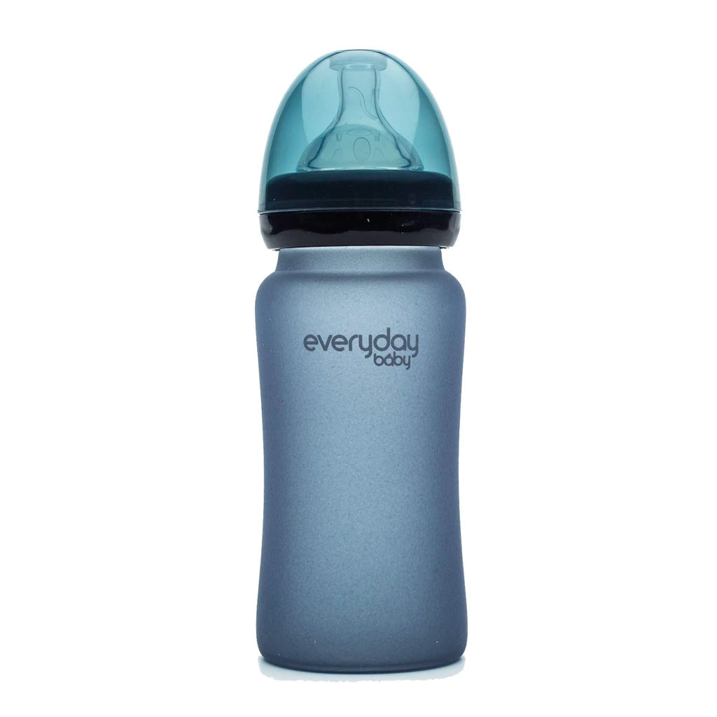 Biberón de cristal 240ml negro Everyday Baby