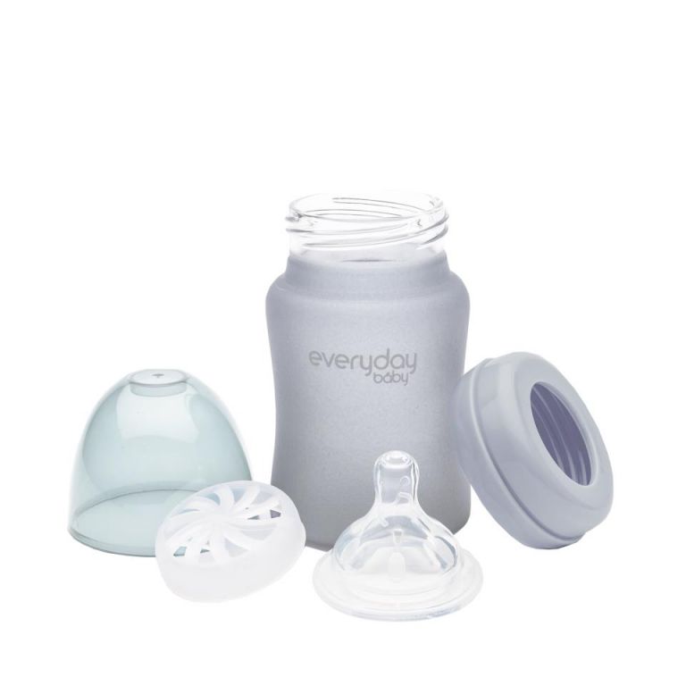 Biberón de cristal 150ml gris Everyday Baby