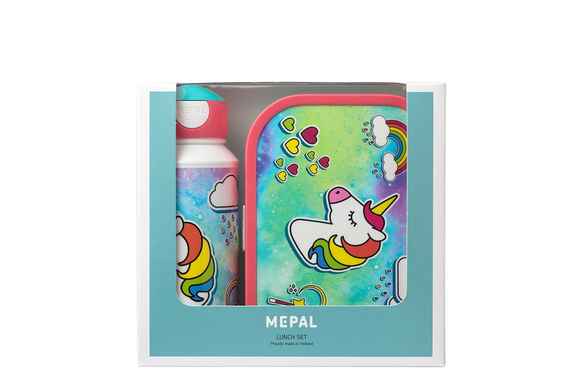Pack Fiambrera + Botella Mepal Campus Unicornio