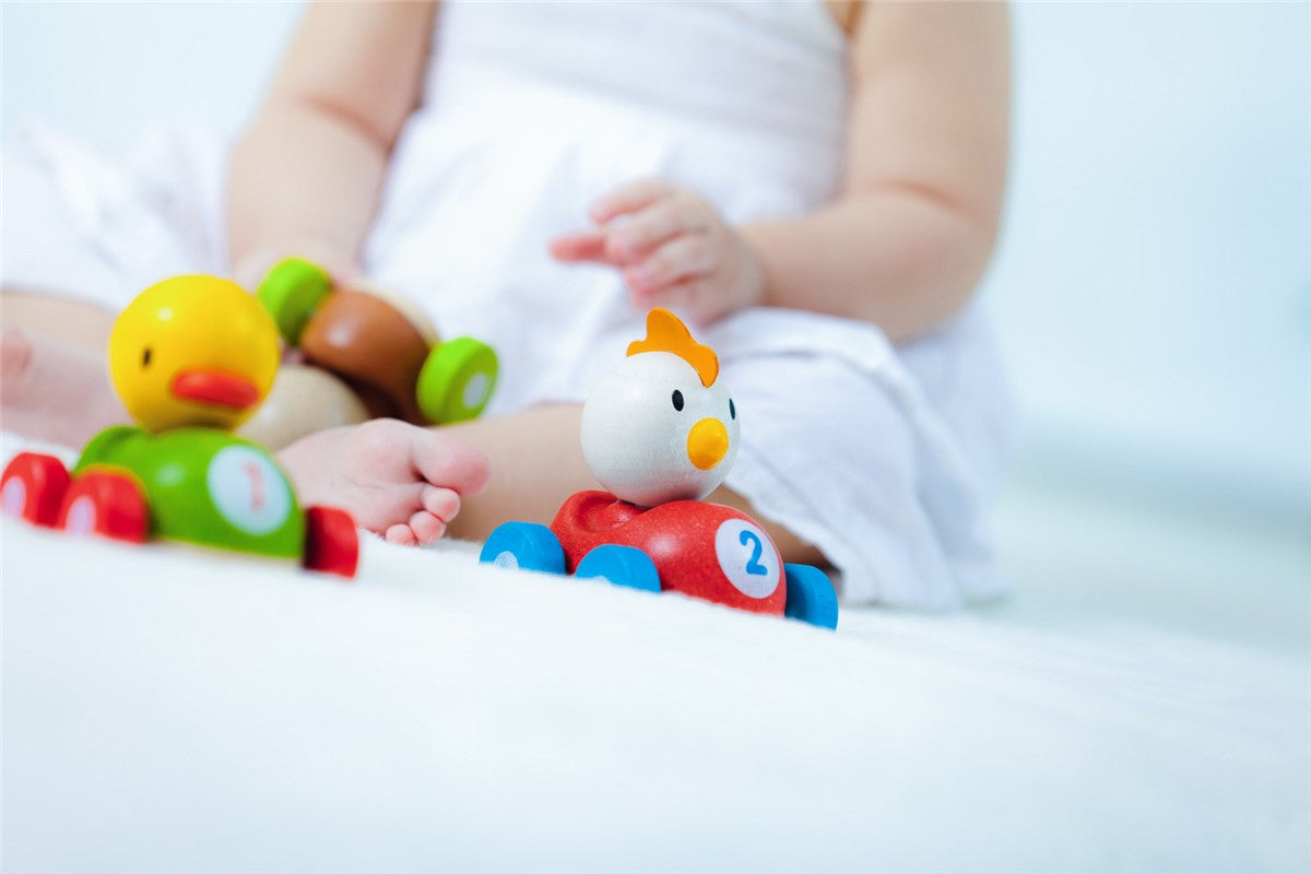 Coche de carreras pato el piloto Plantoys