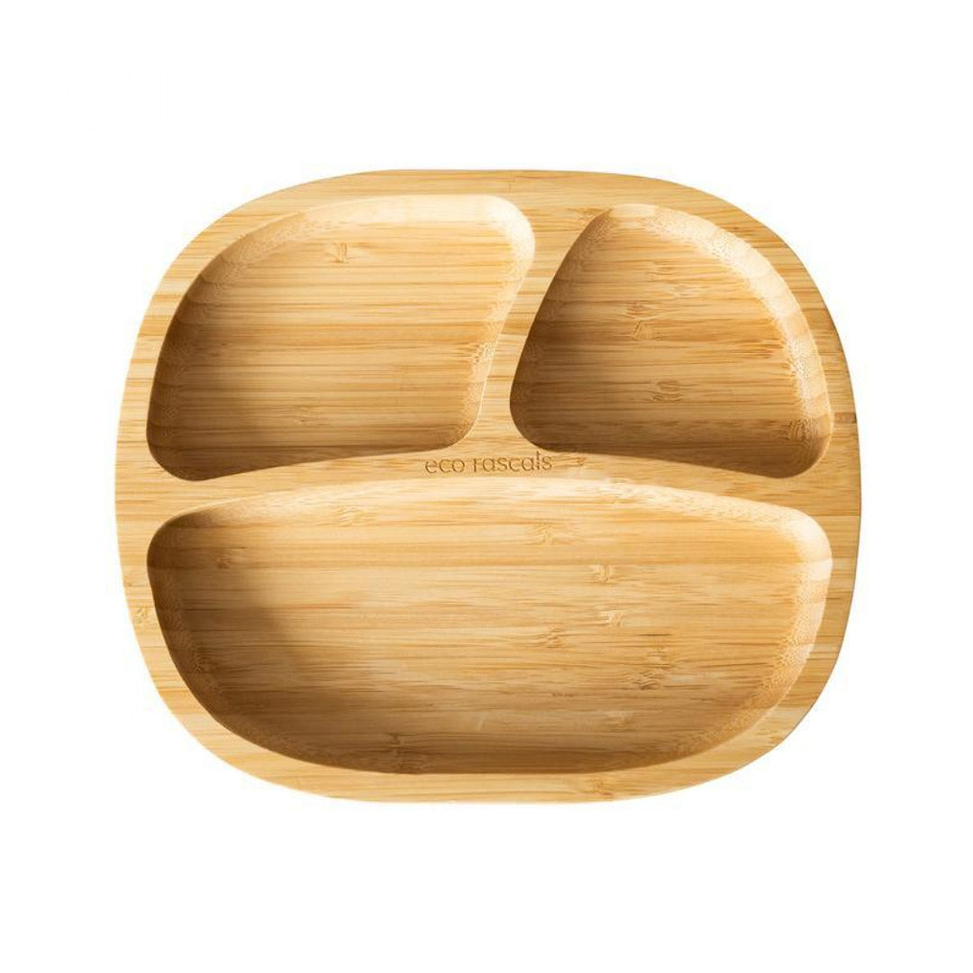 Plato de bambú con ventosa Eco Rascals toddler amarillo
