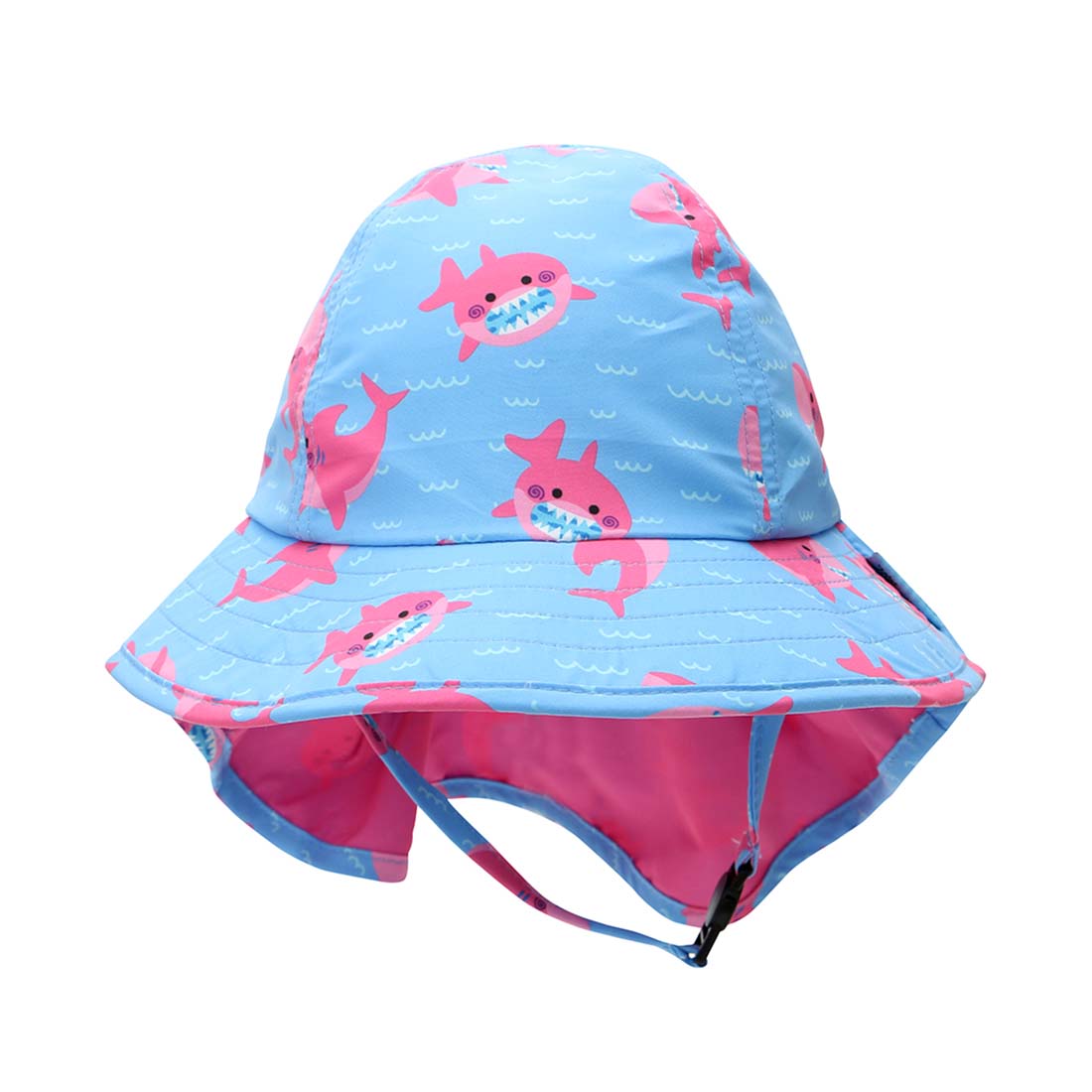Gorrito de playa con protección Upf50+ Tiburón Rosa Zoocchini