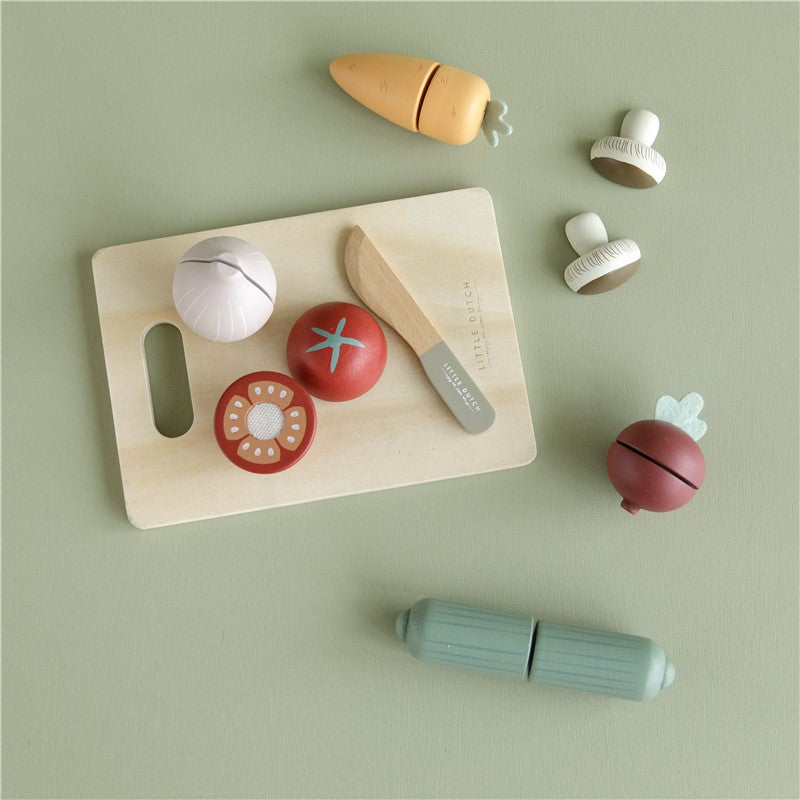 Vegetales de madera para cortar Little Dutch