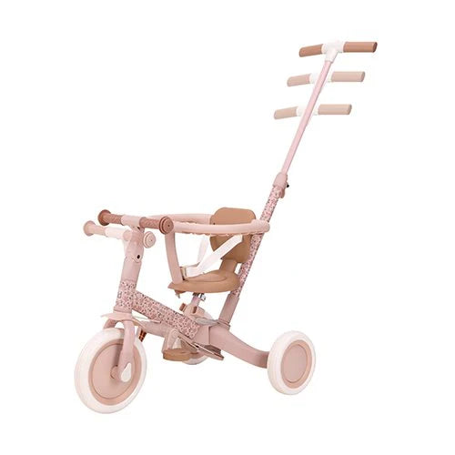 Triciclo con barra Little Dutch Rosa Flores