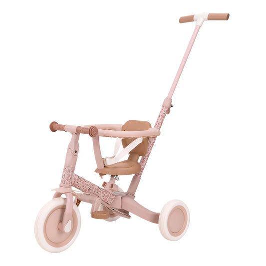Triciclo con barra Little Dutch Rosa Flores