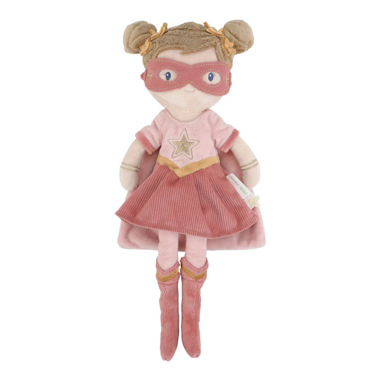 Muñeca blandita 35cm Rosa Superheroína Little Dutch