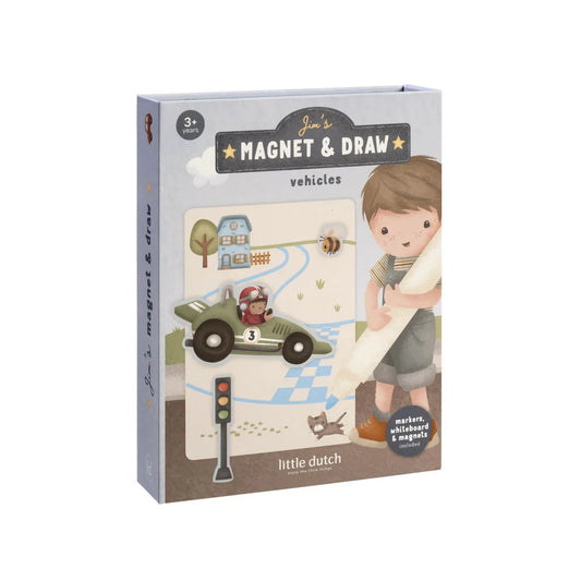 Set de juego magnético Little Dutch - Jim Vehículos