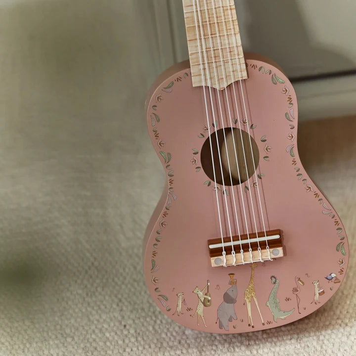 Guitarra de Madera FSC Little Dutch - Safari Friends Rosa