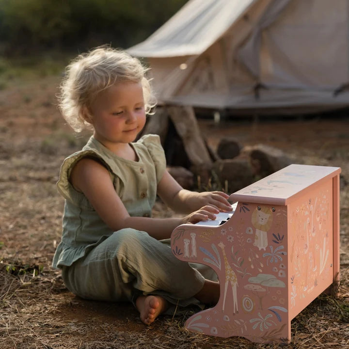 Piano de Madera FSC Little Dutch - Safari Friends Rosa