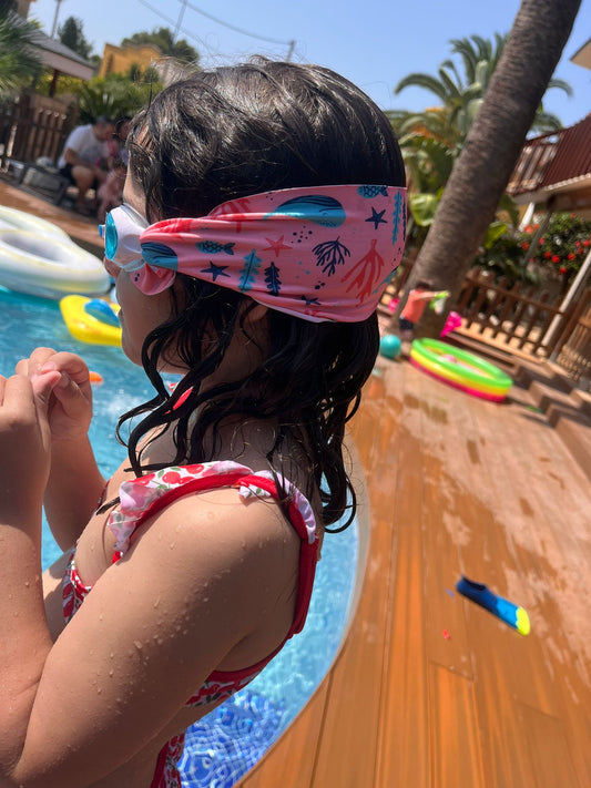 Gafas de Natación con turbante Fun Water - Infantil Azúl / Ballenas