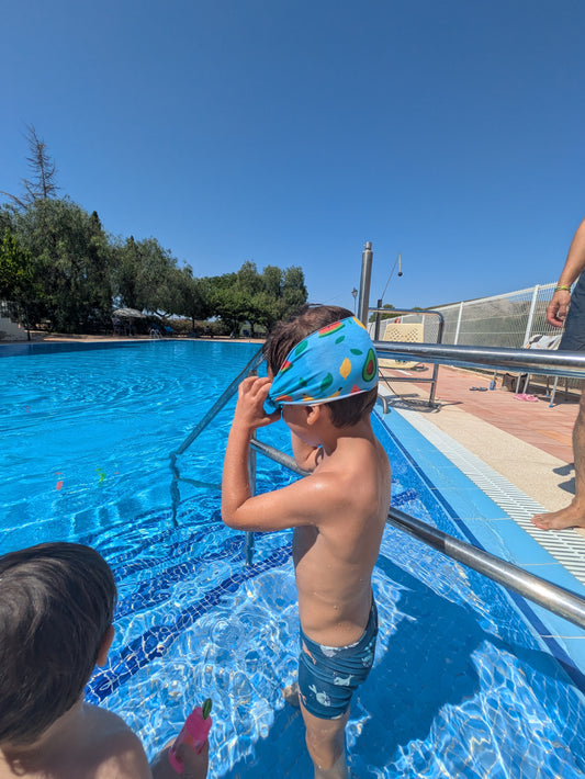 Gafas de Natación con turbante Fun Water - Infantil Azúl / Frutas