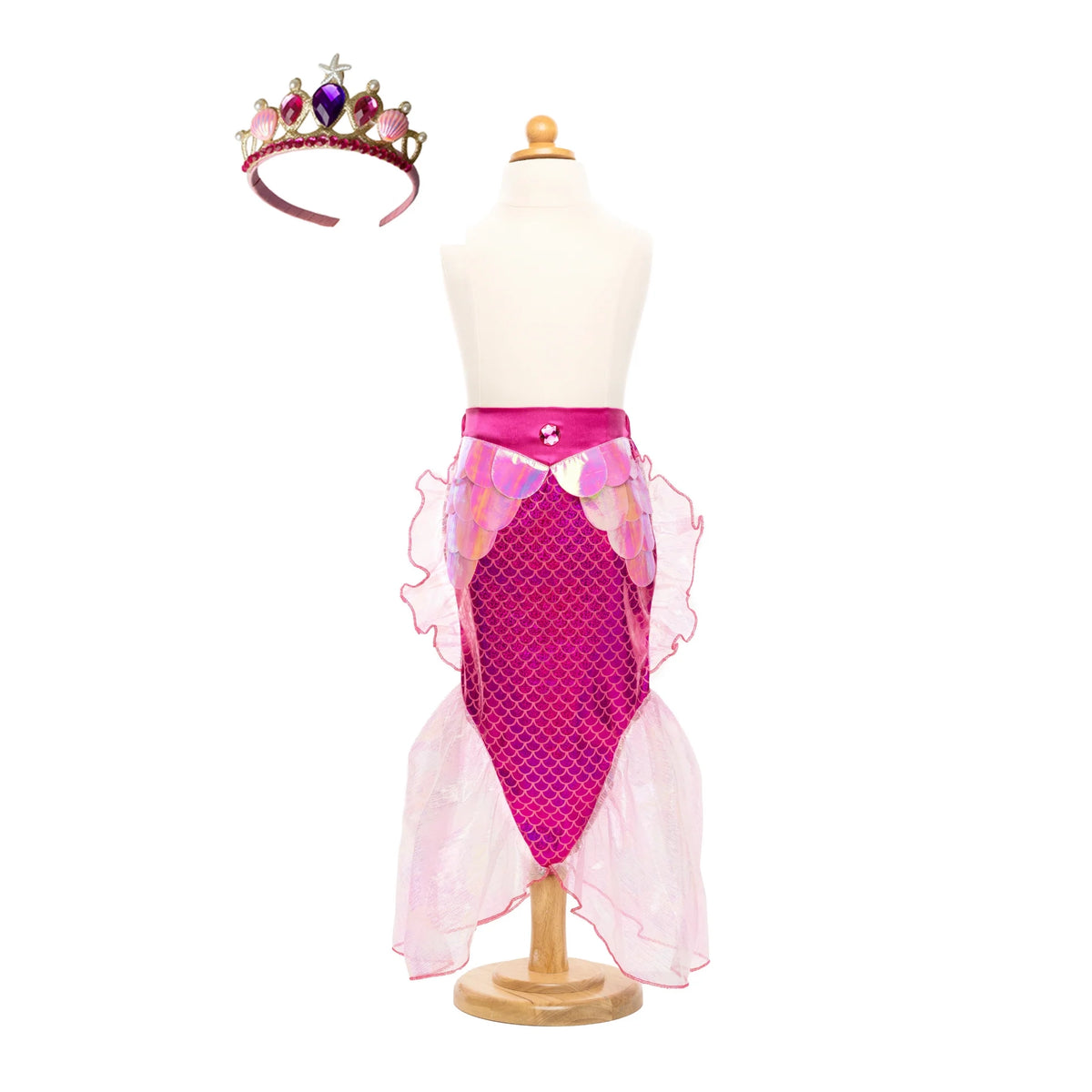Disfraz Falda de sirena con diadema Rosa - Great Pretenders