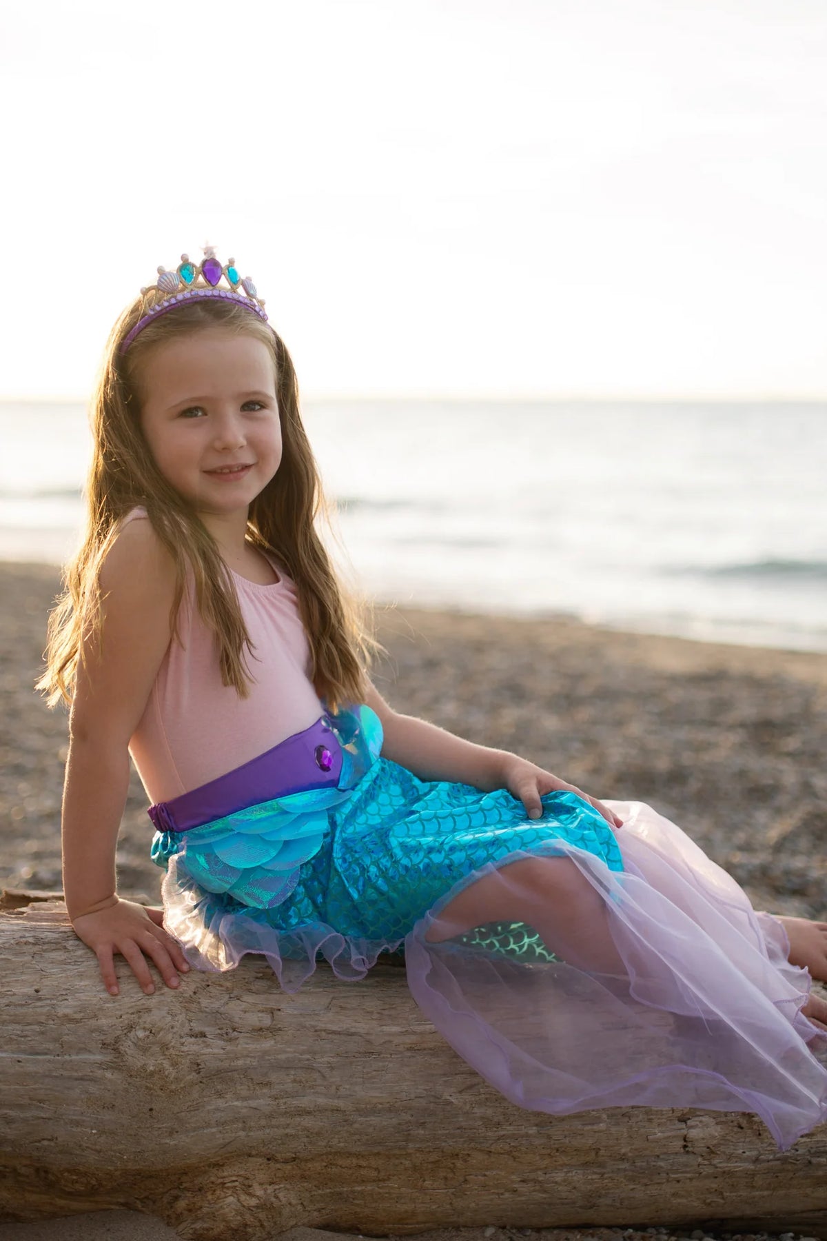 Disfraz Falda de sirena con diadema Violeta - Great Pretenders