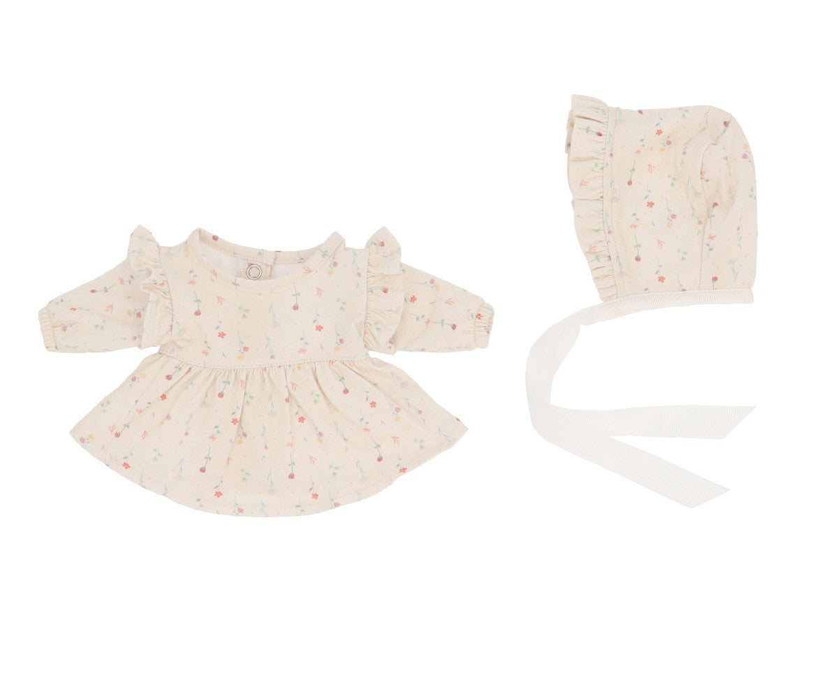 Muñeco Helena con Vestido y Gorrito White Flowers - Monneka