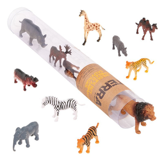 Tubo de 12 animales salvajes 4-8cm - Terra