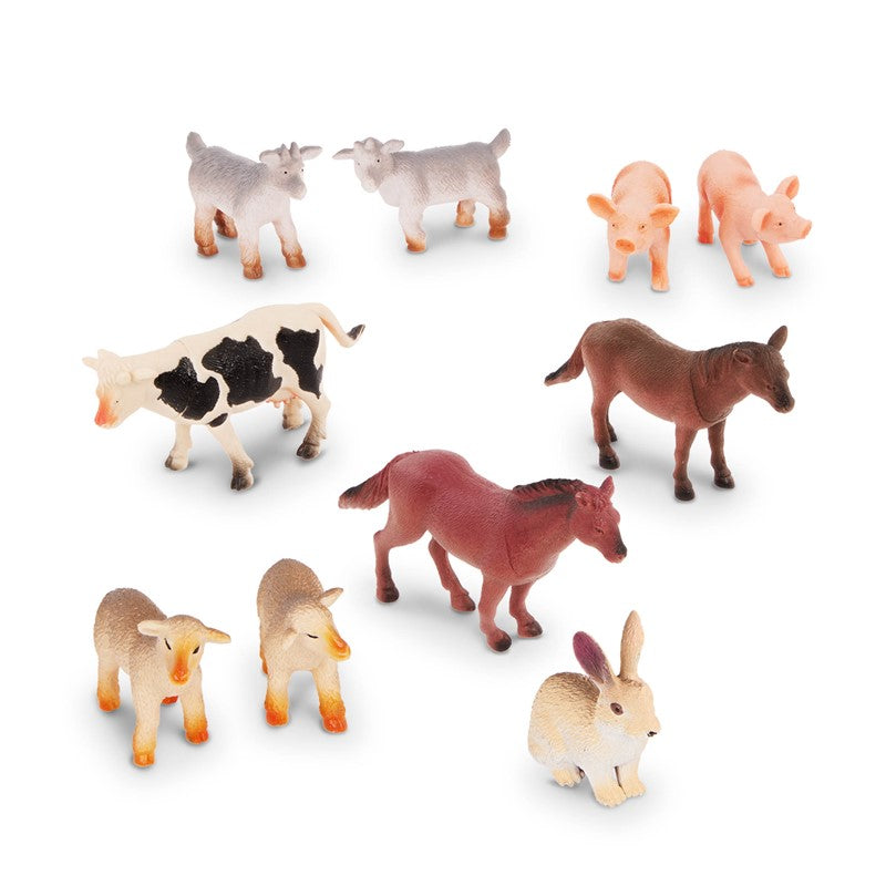 Tubo de 10 animales de la granja 4-8cm - Terra