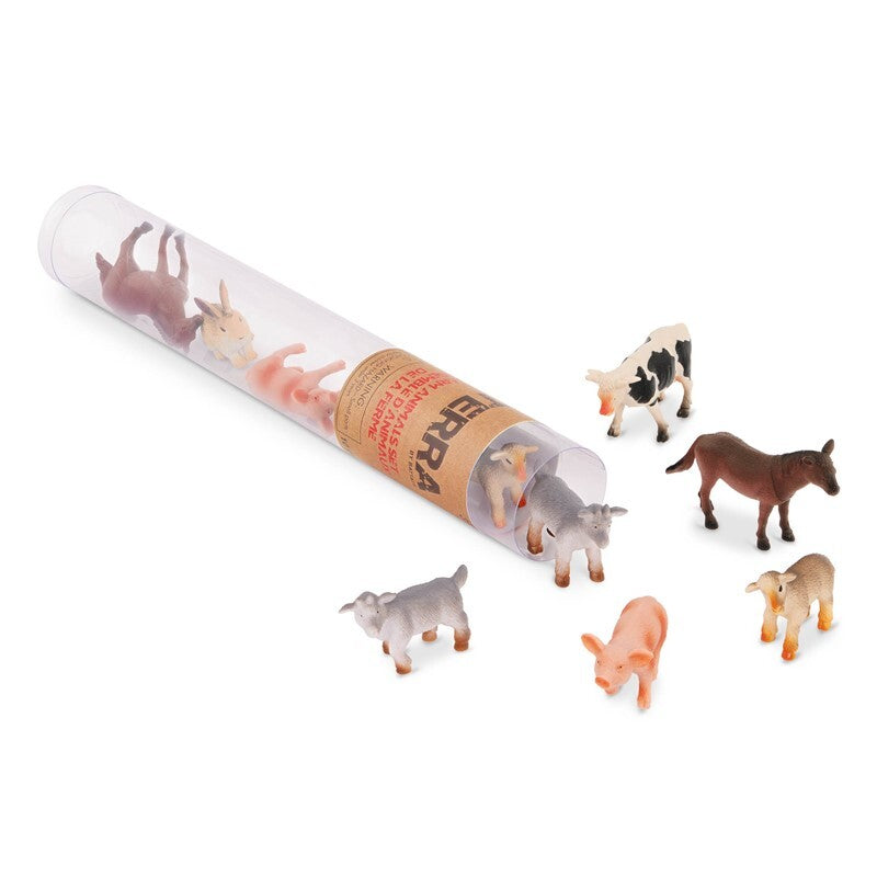 Tubo de 10 animales de la granja 4-8cm - Terra