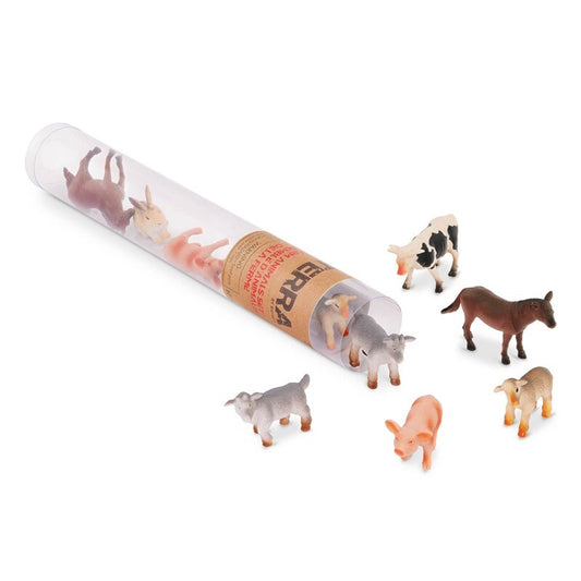Tubo de 10 animales de la granja 4-8cm - Terra
