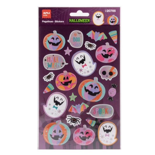 Pegatinas Calabaza Rosa Halloween - Apli