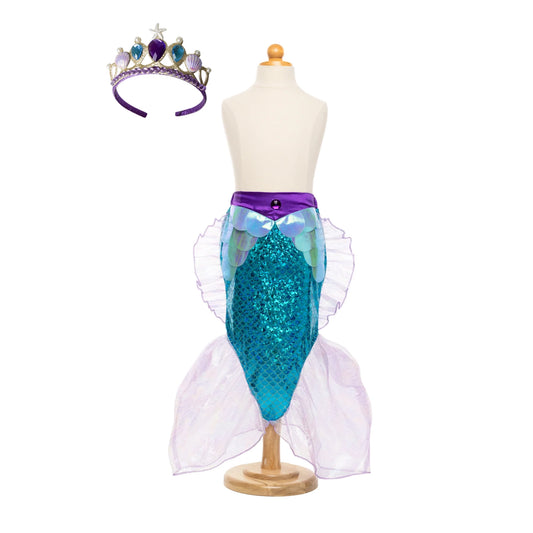 Disfraz Falda de sirena con diadema Violeta - Great Pretenders