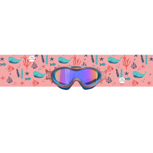 Gafas de Buceo con turbante Fun Water - BabyMask Rosa / Ballenas
