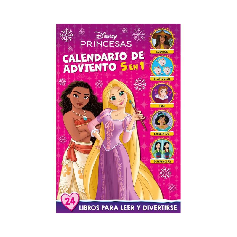 Calendario de adviento Princesas 5 en 1 - 24 Libros para Aprender y Divertirse