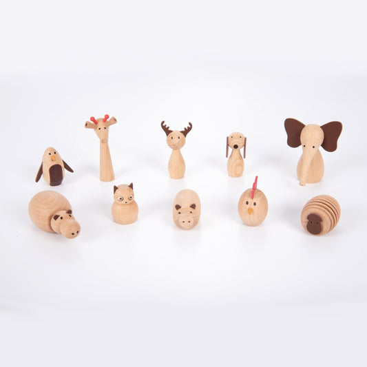 Conjunto 10 animales de madera - TickiT