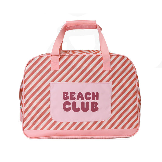 Bolso de Playa con Rejilla Monnëka Tutete - Stripes Bloom & Blush