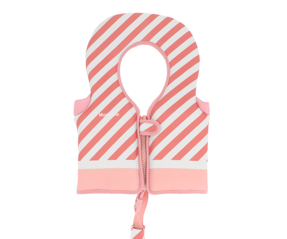 Chaleco Flotador Aprendizaje 1-2 años Monnëka Tutete - Stripes Bloom & Blush