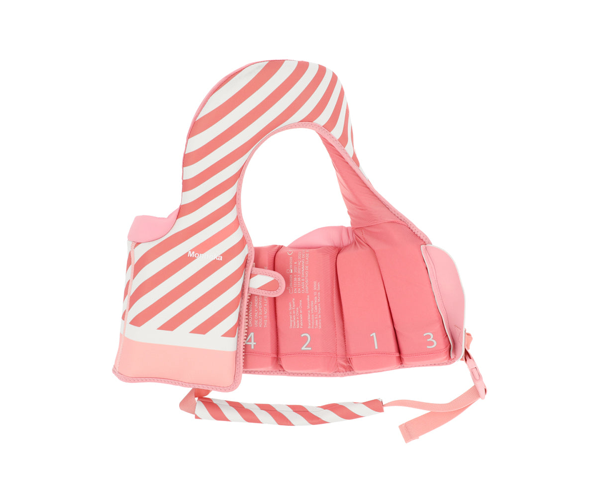Chaleco Flotador Aprendizaje 1-2 años Monnëka Tutete - Stripes Bloom & Blush