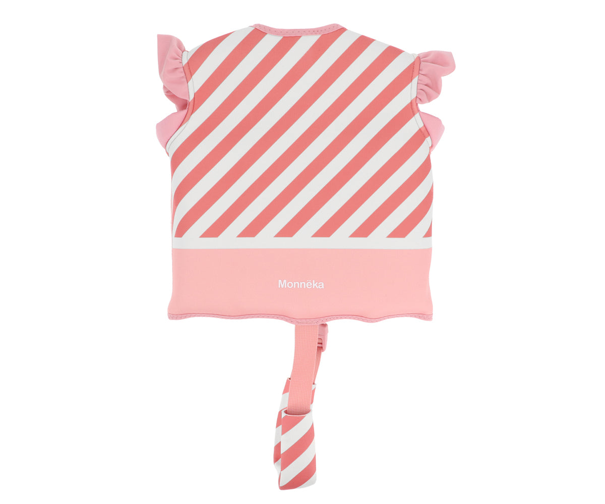 Chaleco Flotador Aprendizaje Monnëka Tutete - Stripes Bloom & Blush