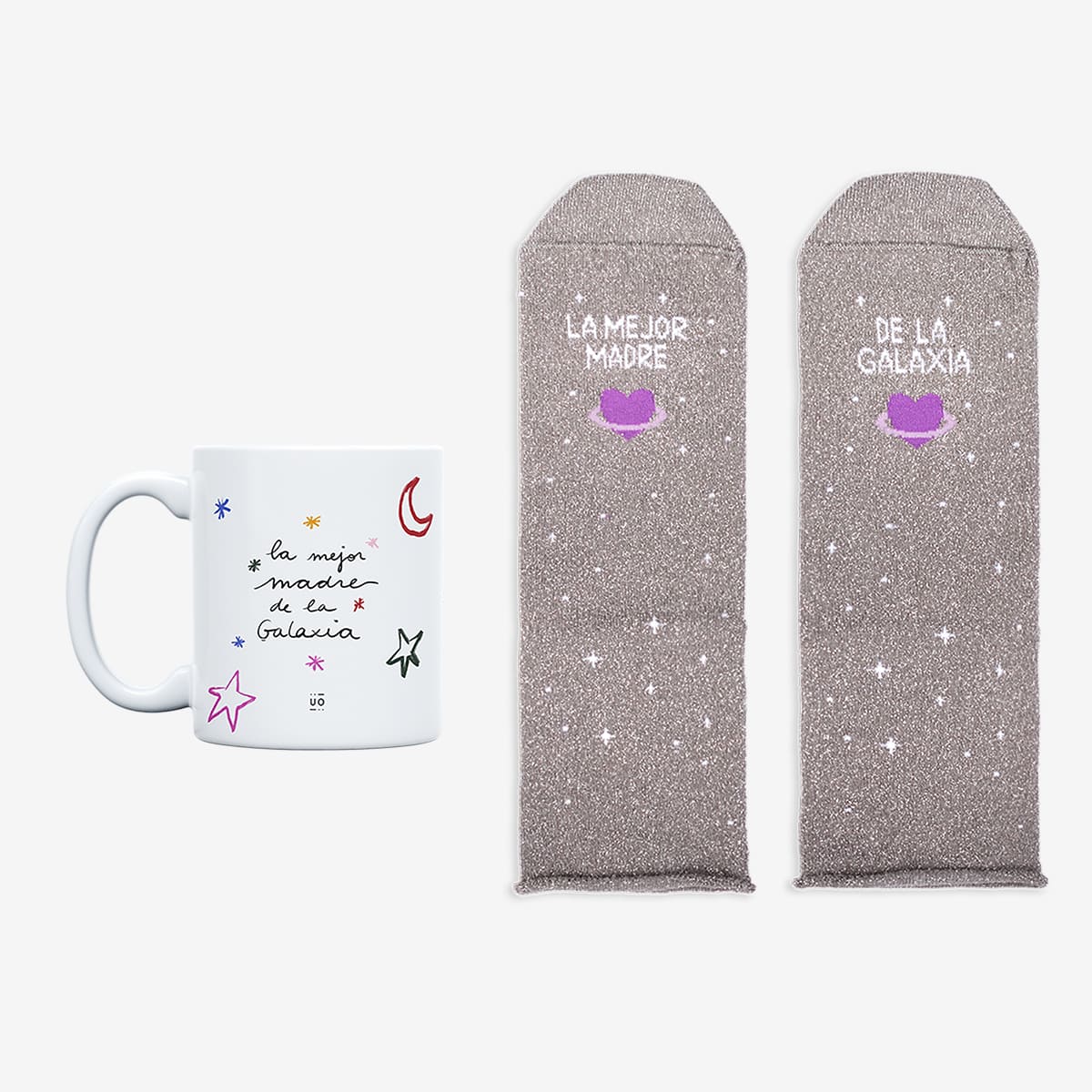 Kit taza + Calcetines “La mejor madre de la galaxia”