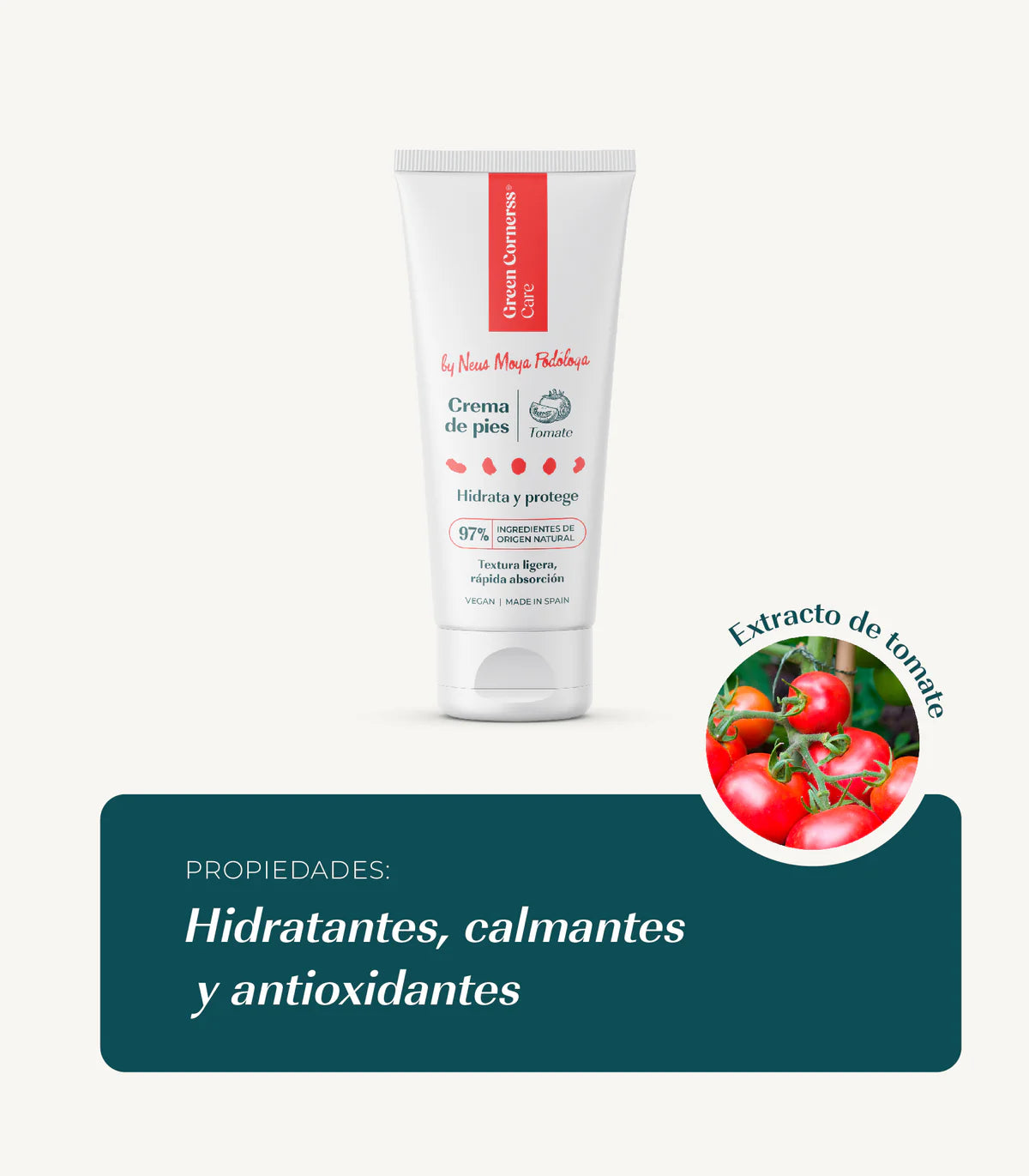 Crema de pies de tomate by Neus Moya Podóloga - Green Cornerss