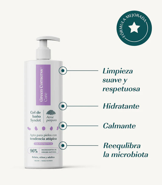 Gel de Baño de Arroz Púrpura apta para piel atópica - Green Cornerss