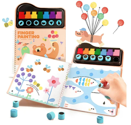 Libro creativo con pintura Jar Meló - FINGERTIP STAMP FUN