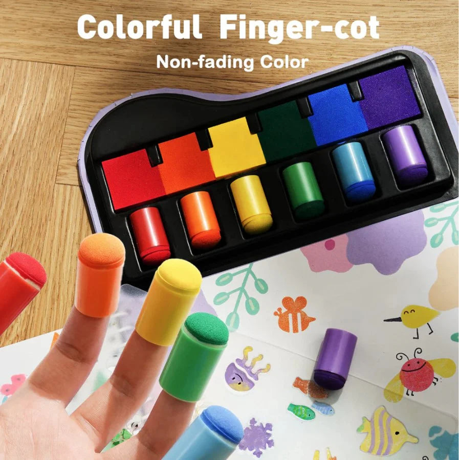 Libro creativo con pintura Jar Meló - FINGERTIP STAMP FUN