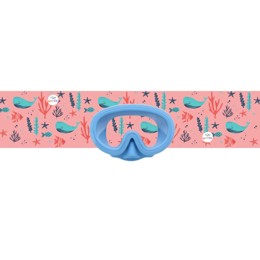 Gafas de Buceo con turbante Fun Water - JuniorMask Azul Claro / Ballenas