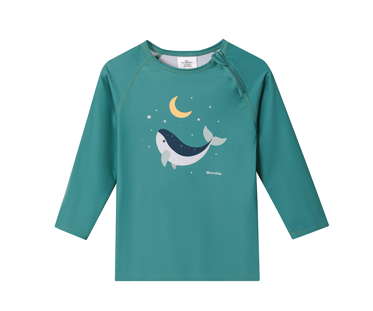 Camiseta Protección Solar manga larga Monnëka Tutete - Whale Teal