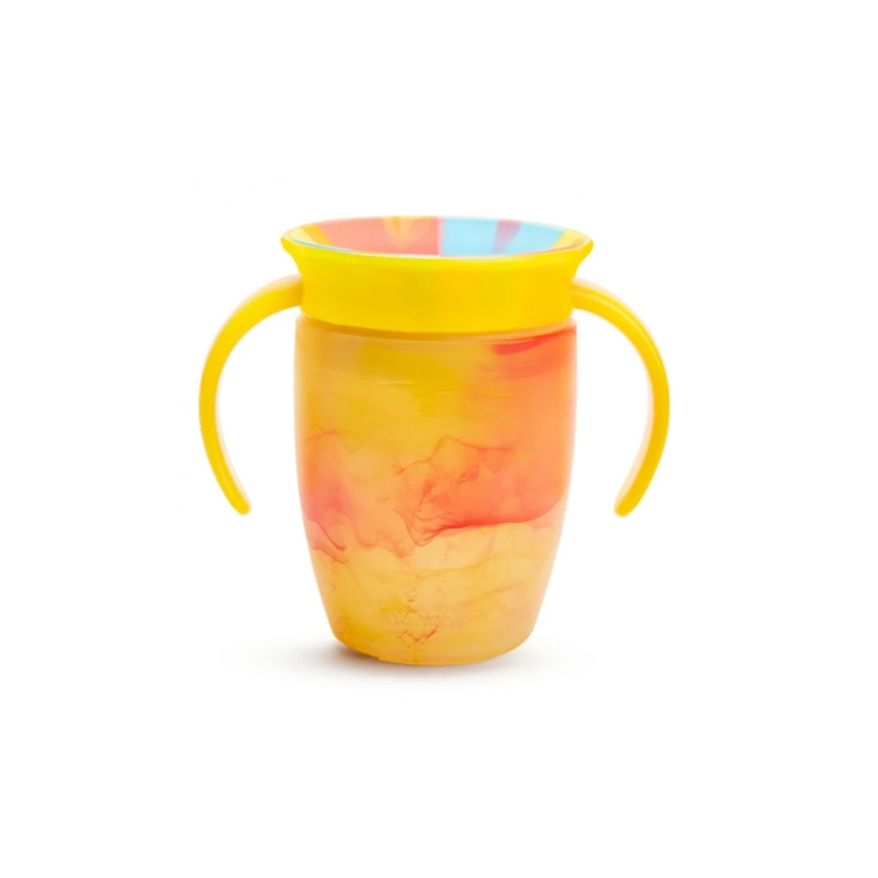 Taza antiderrame con Asas 207 ml Miracle 360º Tropical Amarillo Munchkin